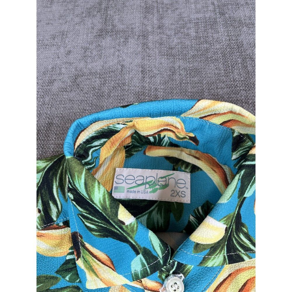 Seaplane Shirt Mens (2xs) Blue Yellow Bananas Dammit Lightweight Button Casual View 6